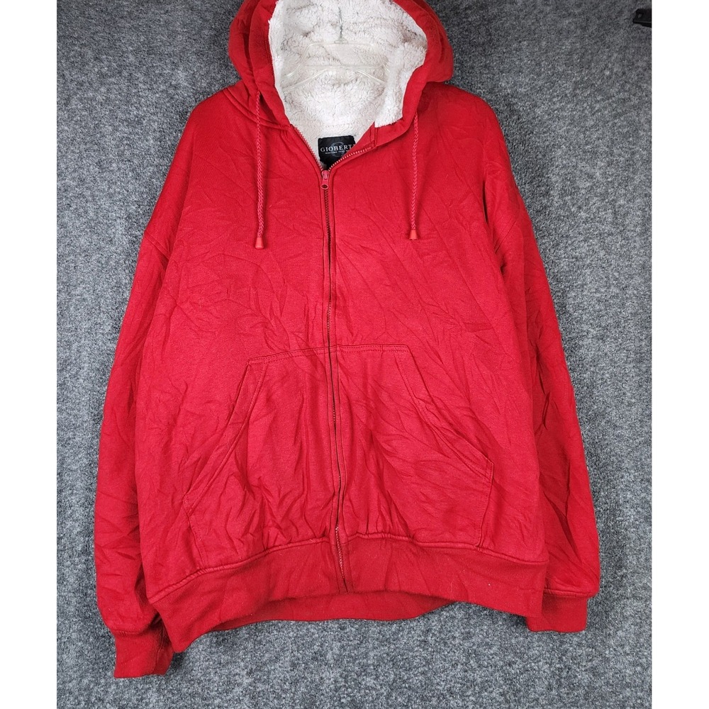 Gioberti Hoodie Mens 2XL Heavy Sherpa Lined Red Full Zip FH-96 EUC